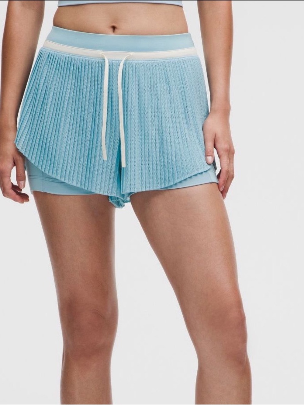 3-22 NWT Size M Lululemon Ace Advantage Pleated Tennis Short 2”SEAF/LTIV
